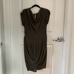 BCBG metallic gray A-line dress